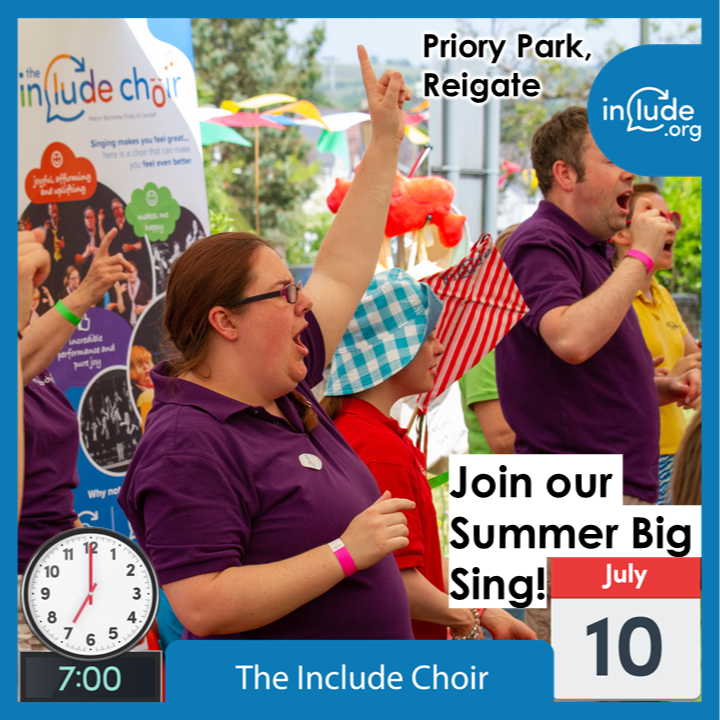 Include Choir members performing (singing and signing) outside in the sun