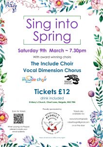 Sing into Spring with Vocal Dimension Chorus on 9th March 