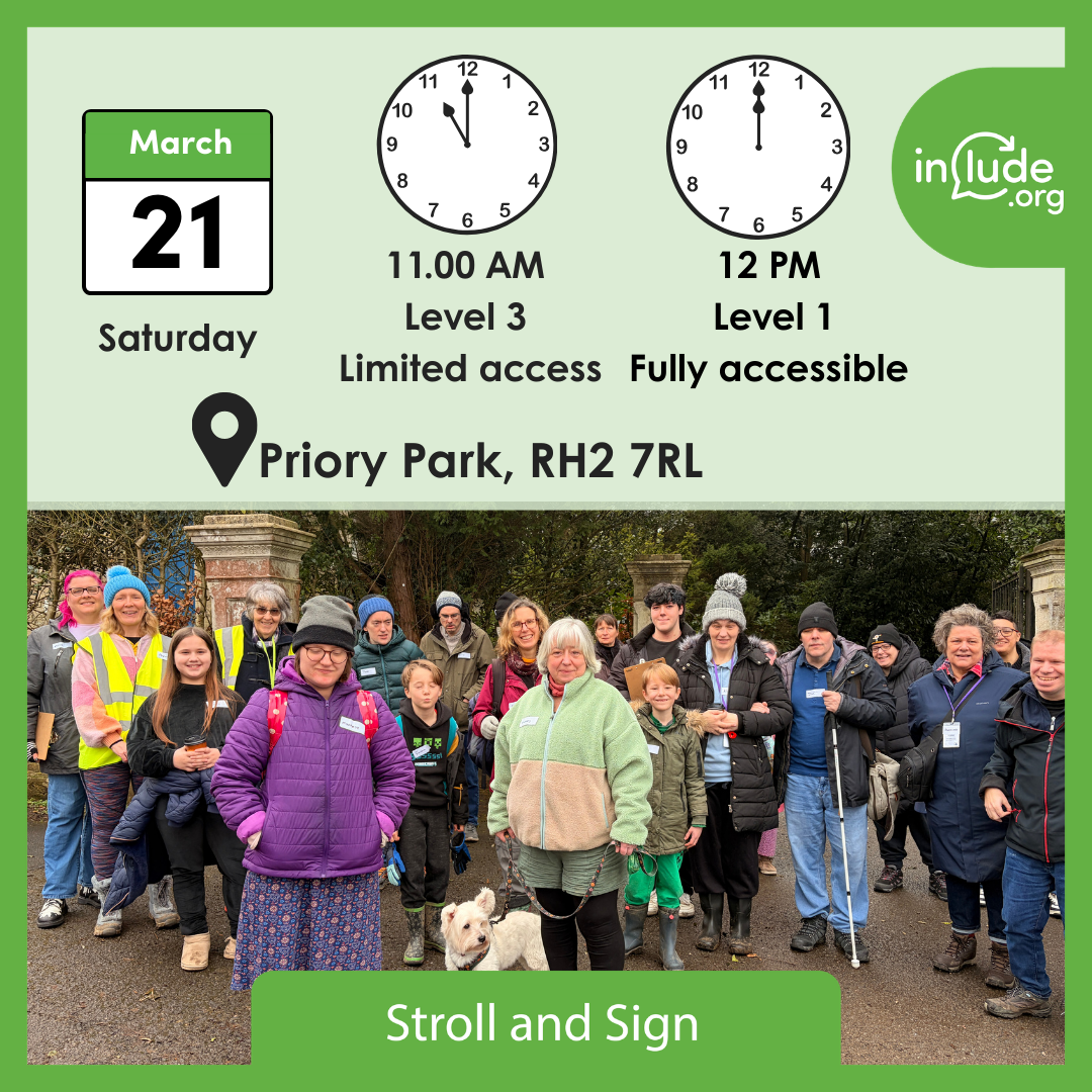 Priory Park Stroll and Sign 21st March 2026